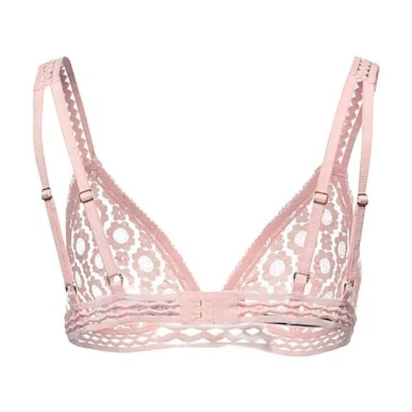 New Stella McCartney Mia Remembering Stretch-Lace Triangle Barbie Pink Blush Bra - Picture 8 of 12